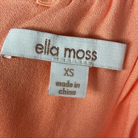 Ella Moss Bohemian Crochet Strapless Maxi Dress Salmon Orange Size XS Boho Raffi - Picture 4 of 13